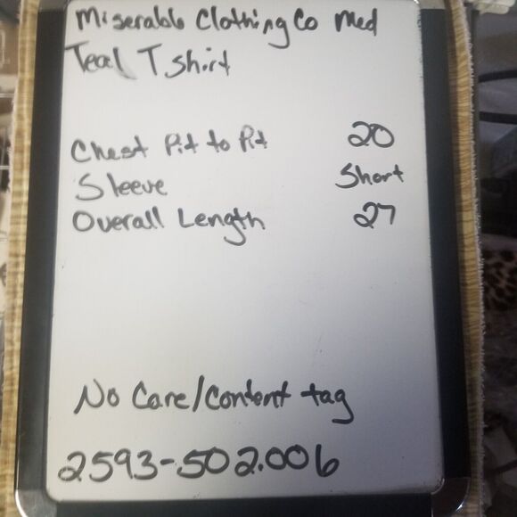 Miserable Clothing Co Adult Medium T Shirt Permanent Vacation Teal Skull Edgy - Picture 7 of 7